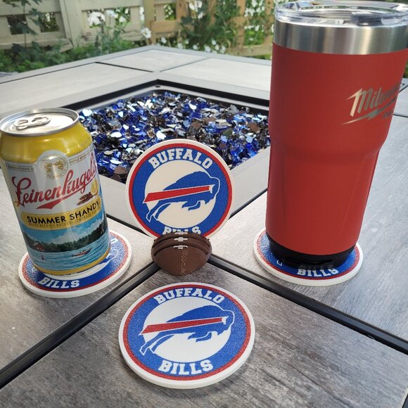 Buffalo Bills Coasters Set - 3D Printed - (Set of 4) - Picture 2 of 4